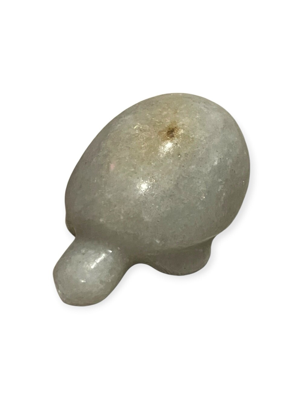 White Quartz Turtle Carving Polished Crystal Stone Animal Figurine